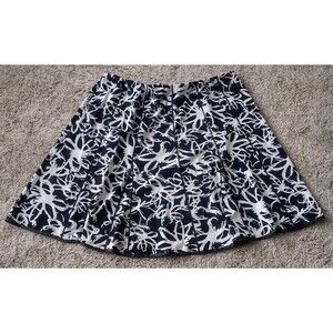 Susan Graver Black & White  Flowy Boho Full Pull-On Midi Skirt 2X Career Church